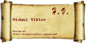 Hidasi Viktor névjegykártya